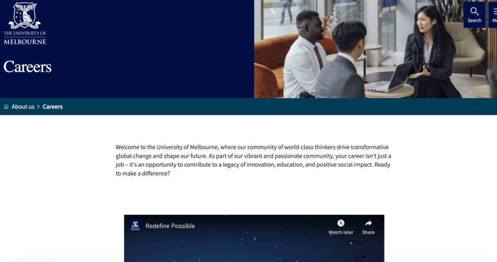 University of Melbourne Careers Online